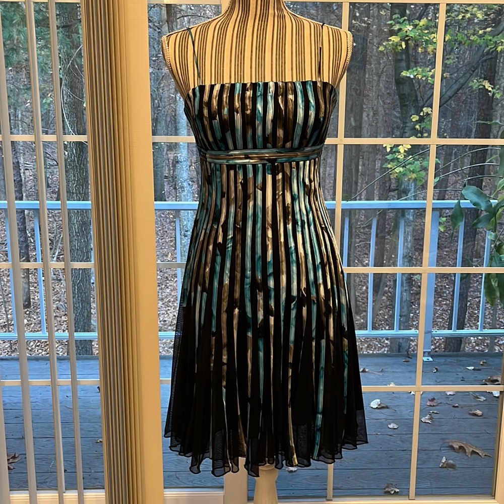 JS Collections Petite Corset Pleated Spaghetti Strap Dress